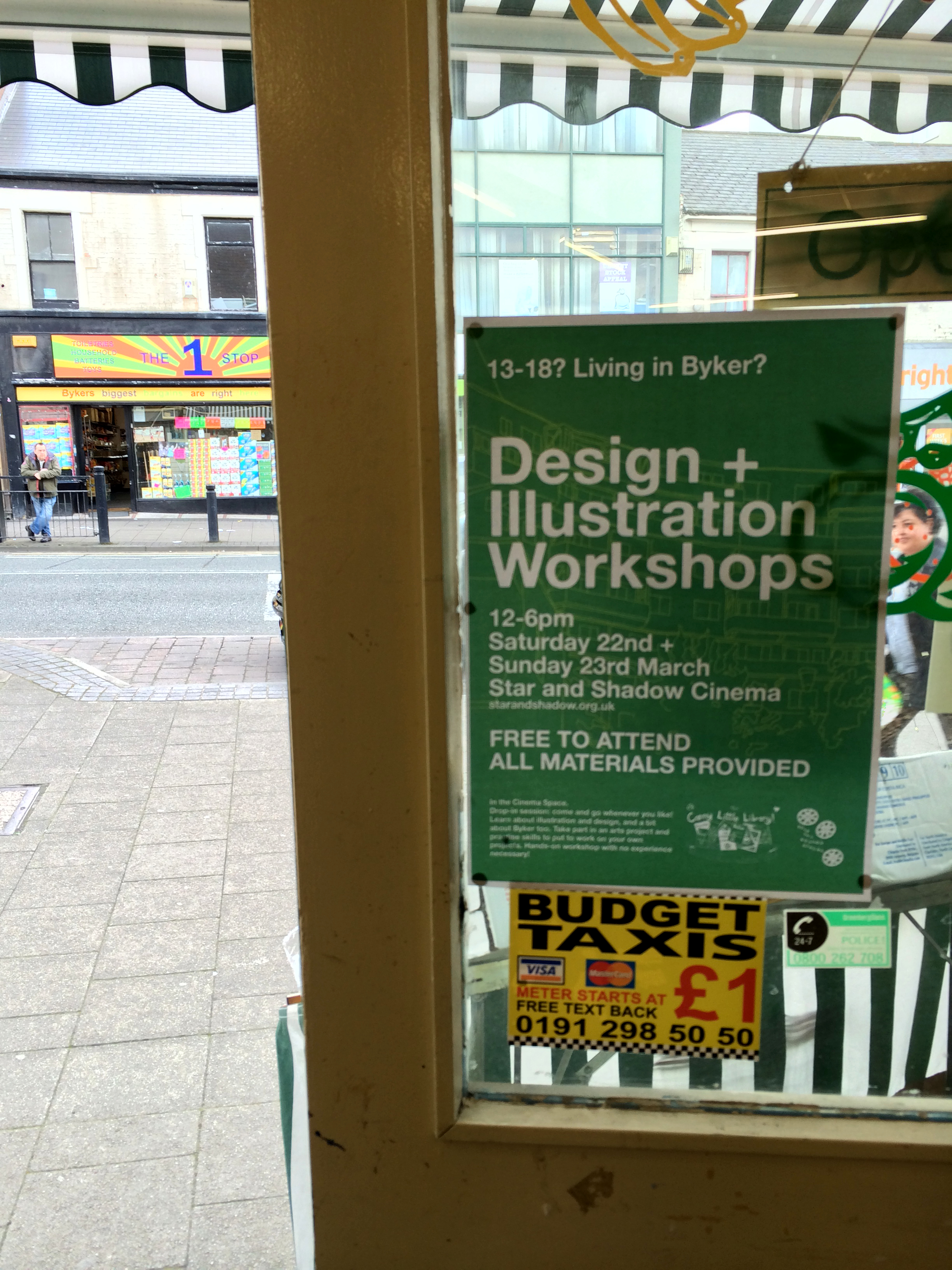 Poster in fruit and veg shop