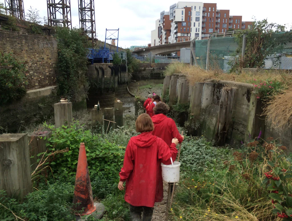 Documentary photograph showing tour of Deptford Creek