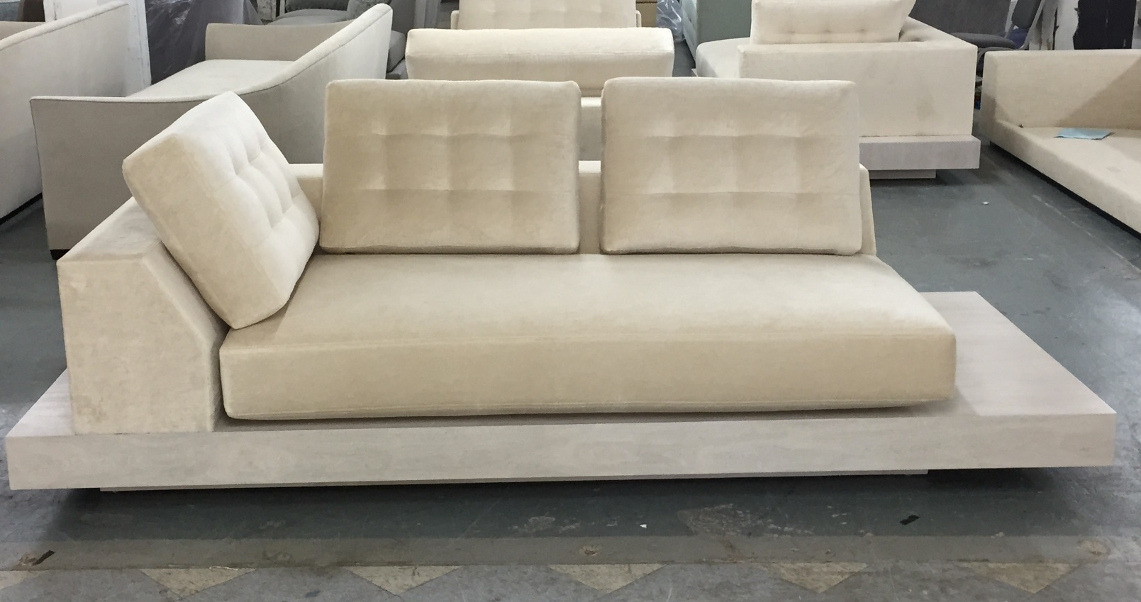Custom bleached walnut chaise private residence