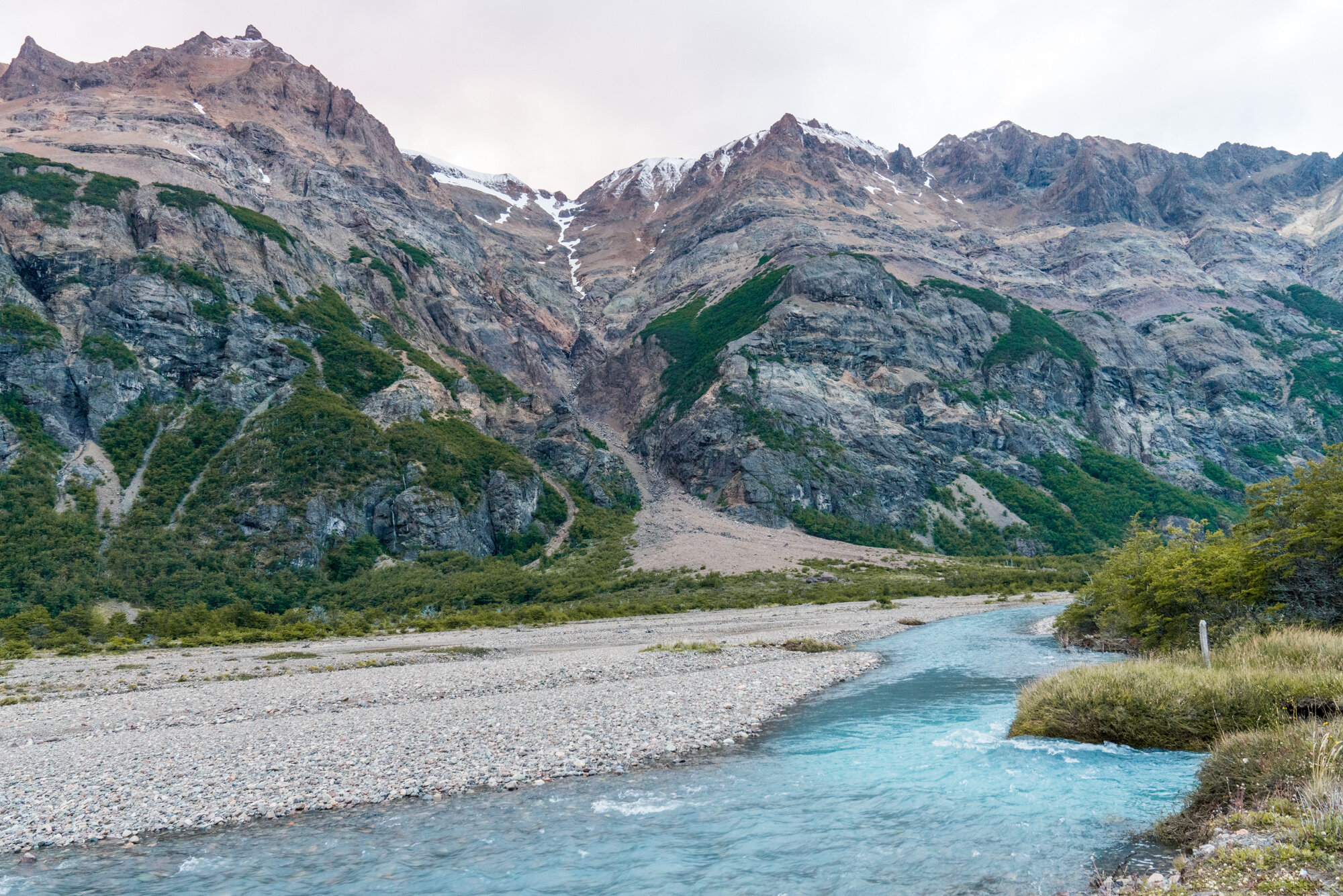 stream valley new zealand steep torrent group mountain blue danger