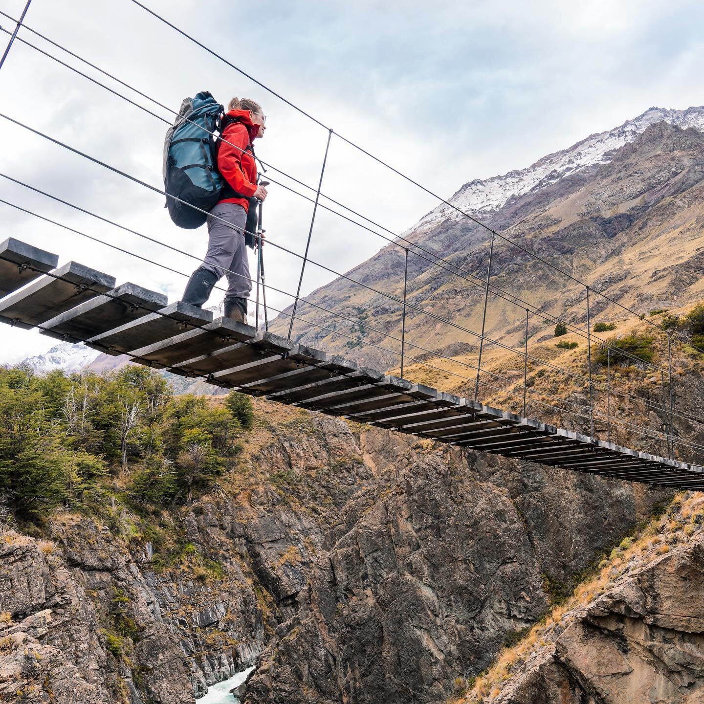 There's nothing like a rope bridge to make a trail feel like an adventure out of a children's book. The world could use a few more rope bridges (and a relevant emoji 🙃). 

This was one small moment from our Patagonia trip, exploring a new national p