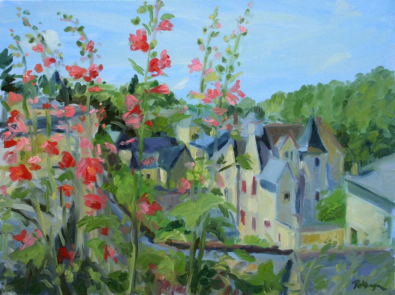 Hollyhocks at Montsoreau