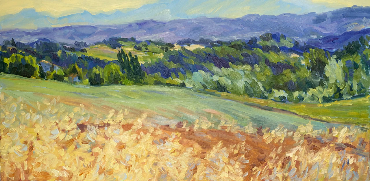 Mountain, Field, Oat