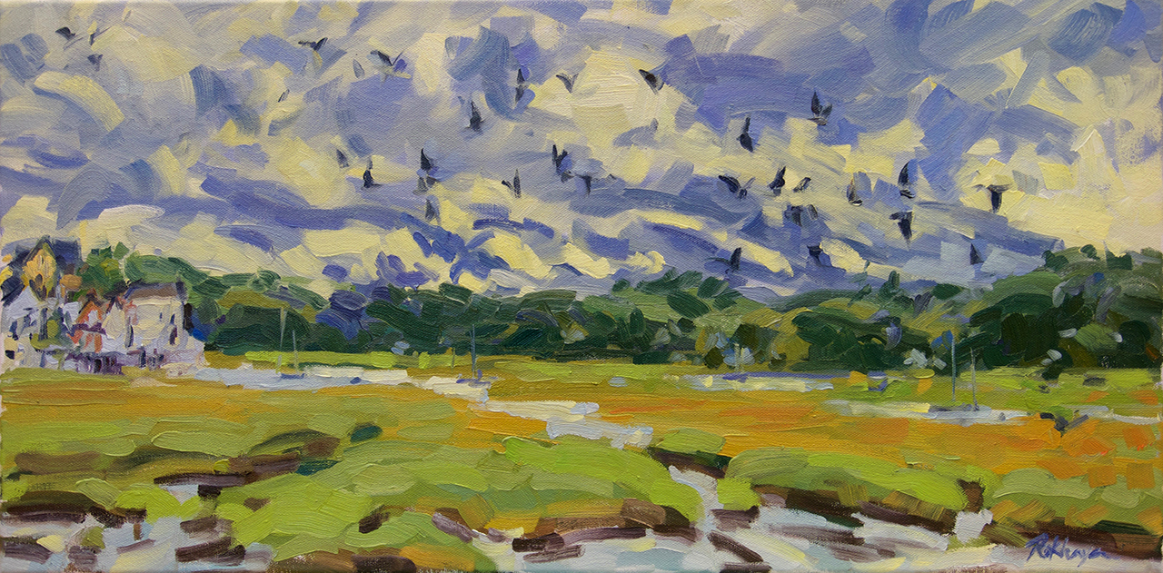 Marsh View with Birds