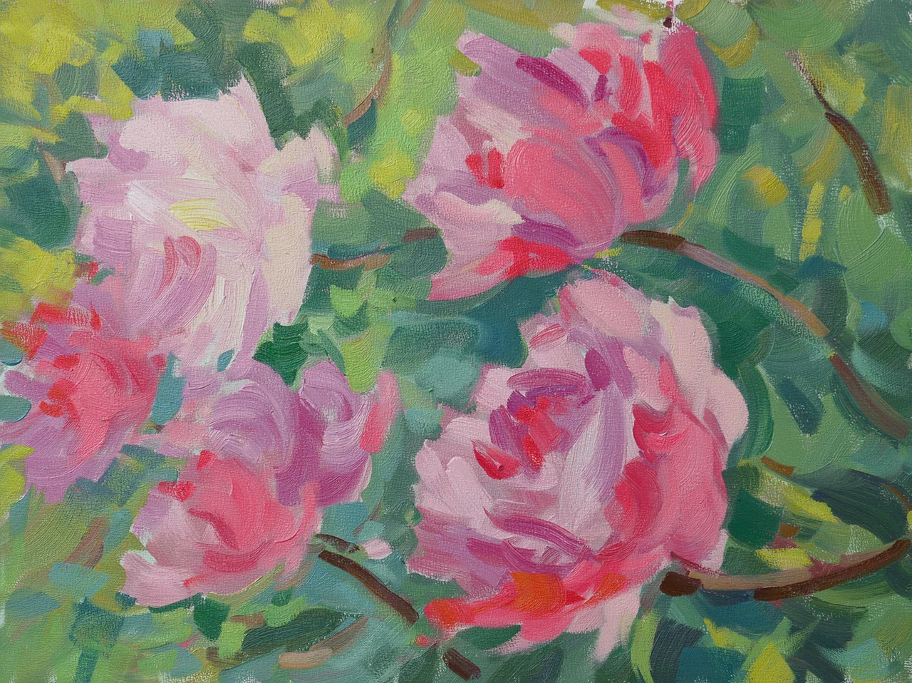 Five Peonies
