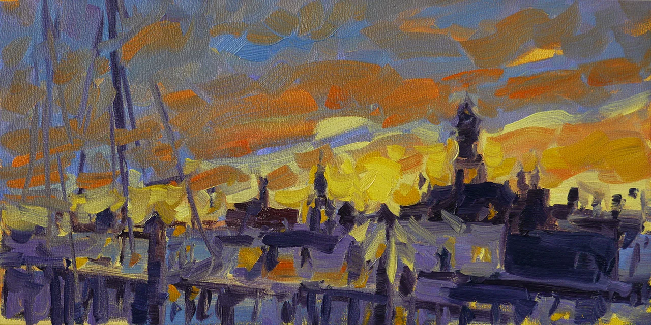 Gloucester Skyline at Dusk