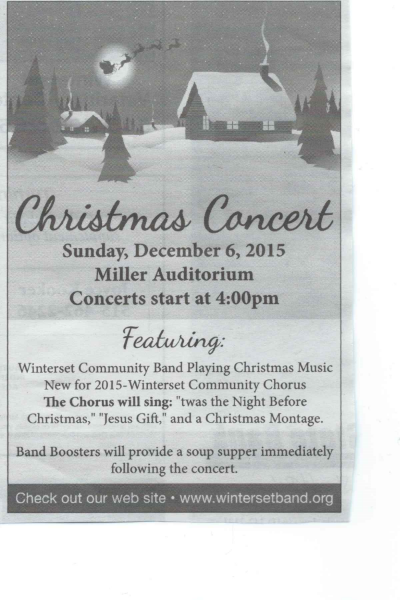 12th Annual Darwin Dasher Christmas Concert Shopper Ad - 12/2/2015