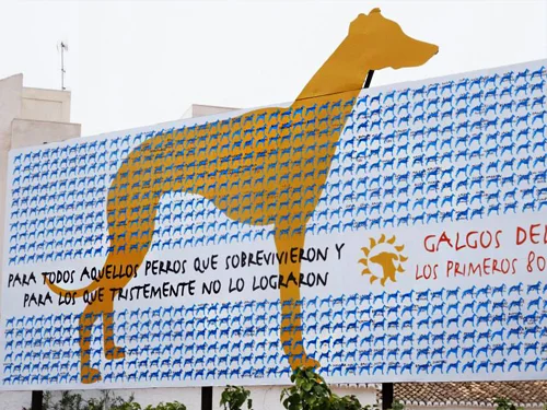 Para celebrar los 16.000 likes de Facebook, GDS decidió crear la iniciativa 16 Dog a Day (16 Perros por Día) y ofrecer a las personas que apoyan a GDS la oportunidad de celebrar/conmemorar a sus mascotas. Al donar 16 euros, el nombre de un perro, gato o pájaro se convirtió en parte de un gráfico permanente en una pared del Centro GDS. Además, decidimos crear un cartel para los primeros y segundos 800 nombres. A continuación se muestra la primera instalación hecha posible por un donante anónimo.