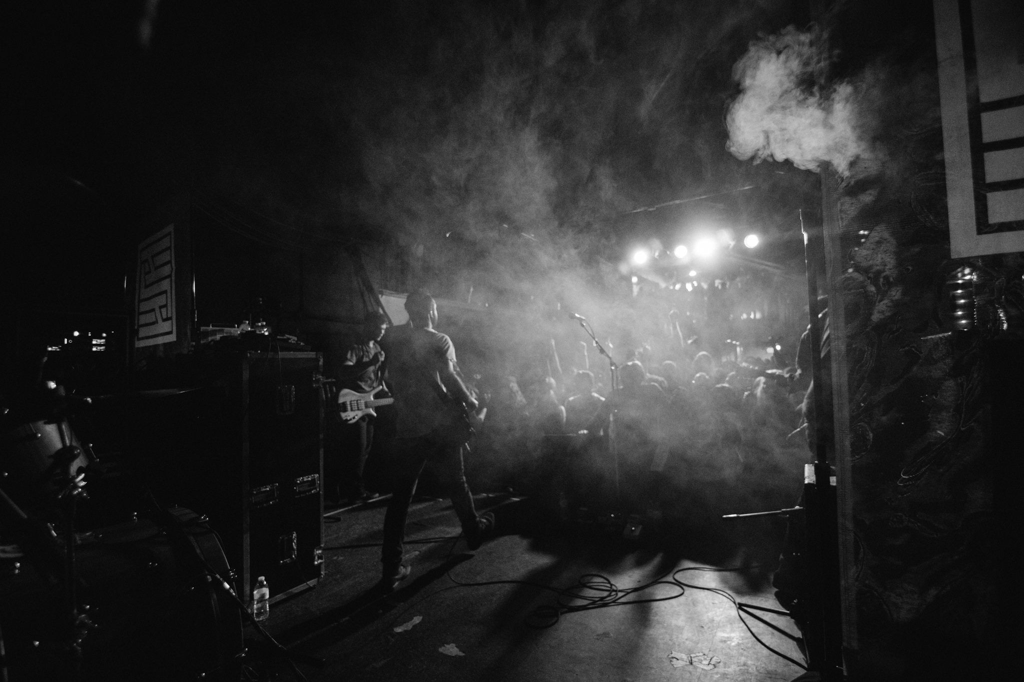 To the stage.
