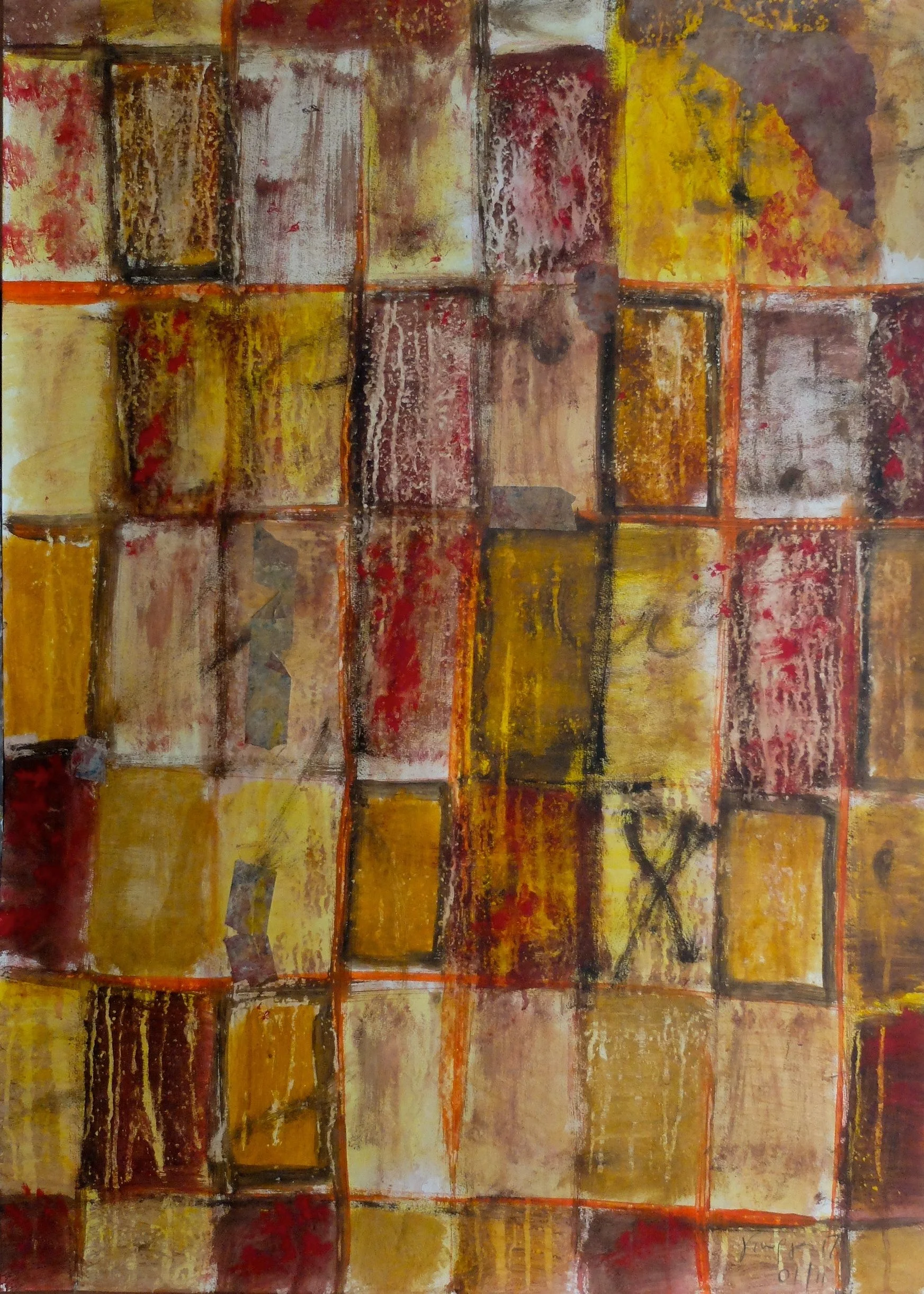 untitled; acrylics on paper mounted on canvas; 110x79; 2011