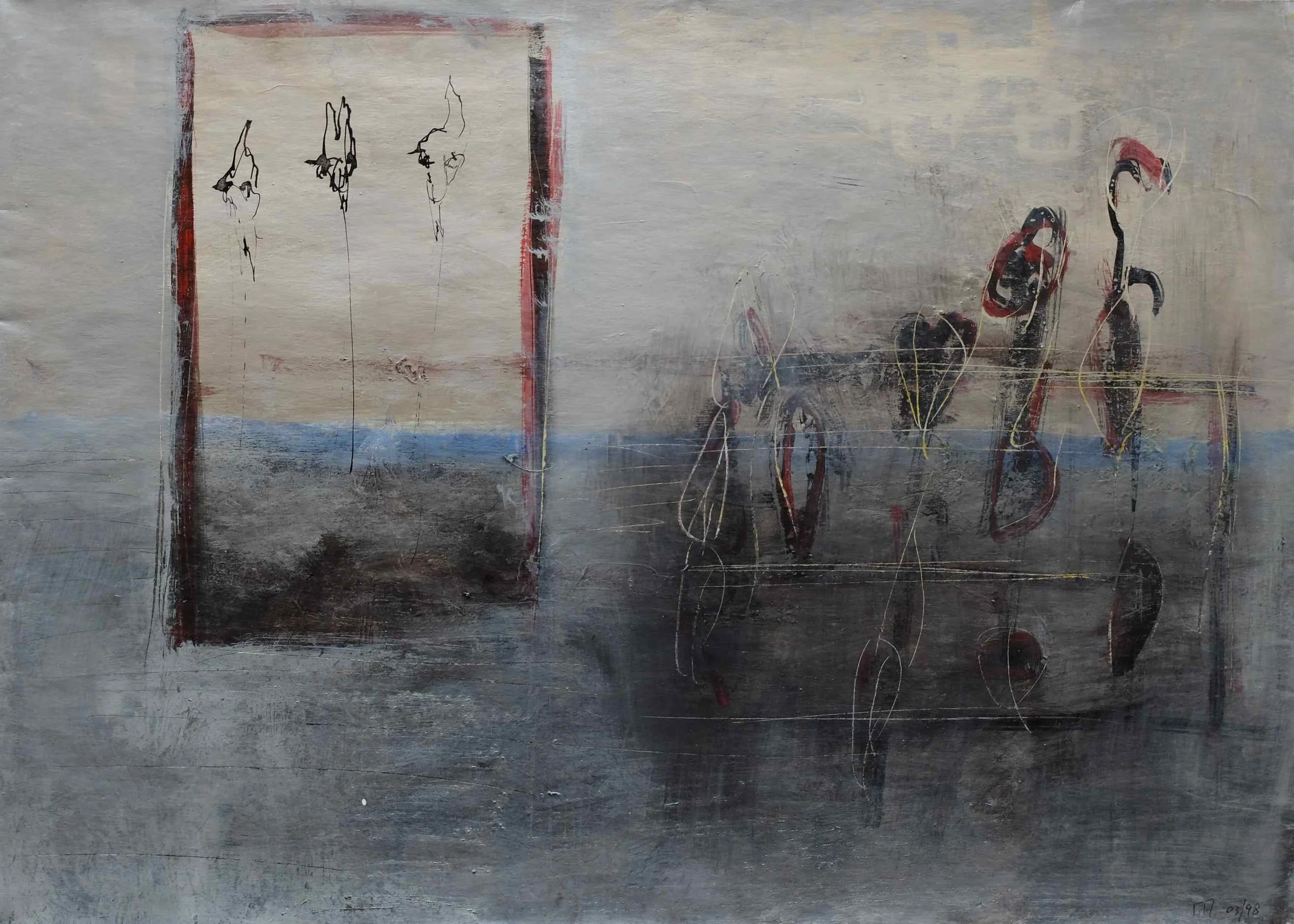 untitled; mixed media on paper; 50x70; 1998