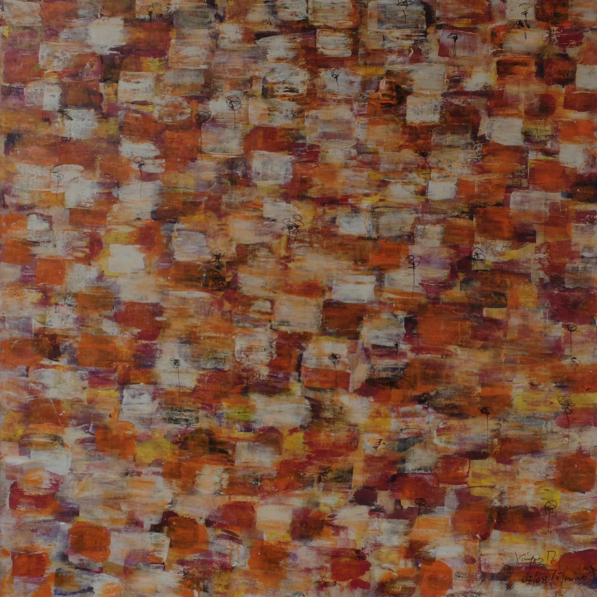  Untitled; mixed media on canvas; 90×90; 2008 