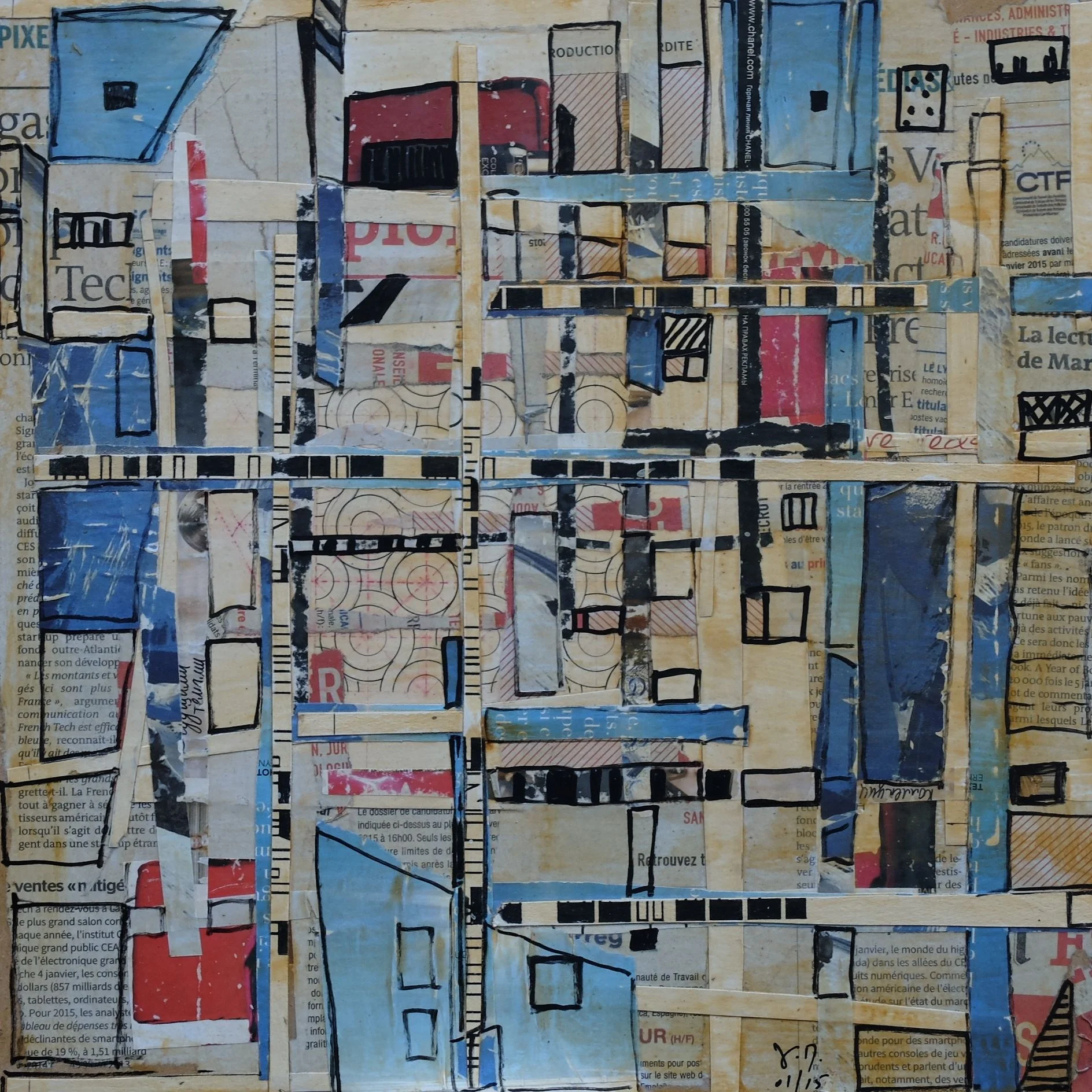 untitled; mixed media on wood; 30x30; 2014