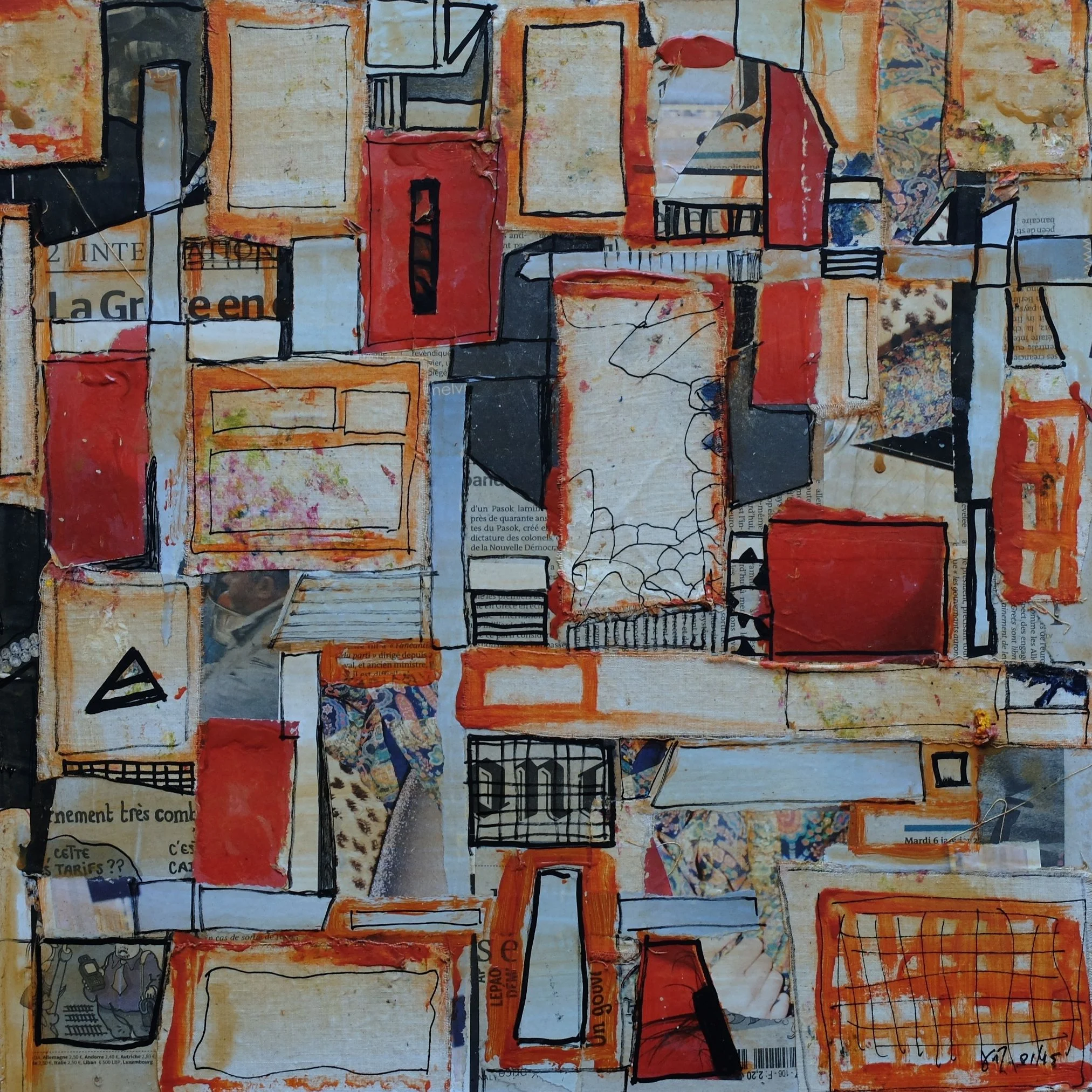  untitled; mixed media on wood; 40x40; 2015 