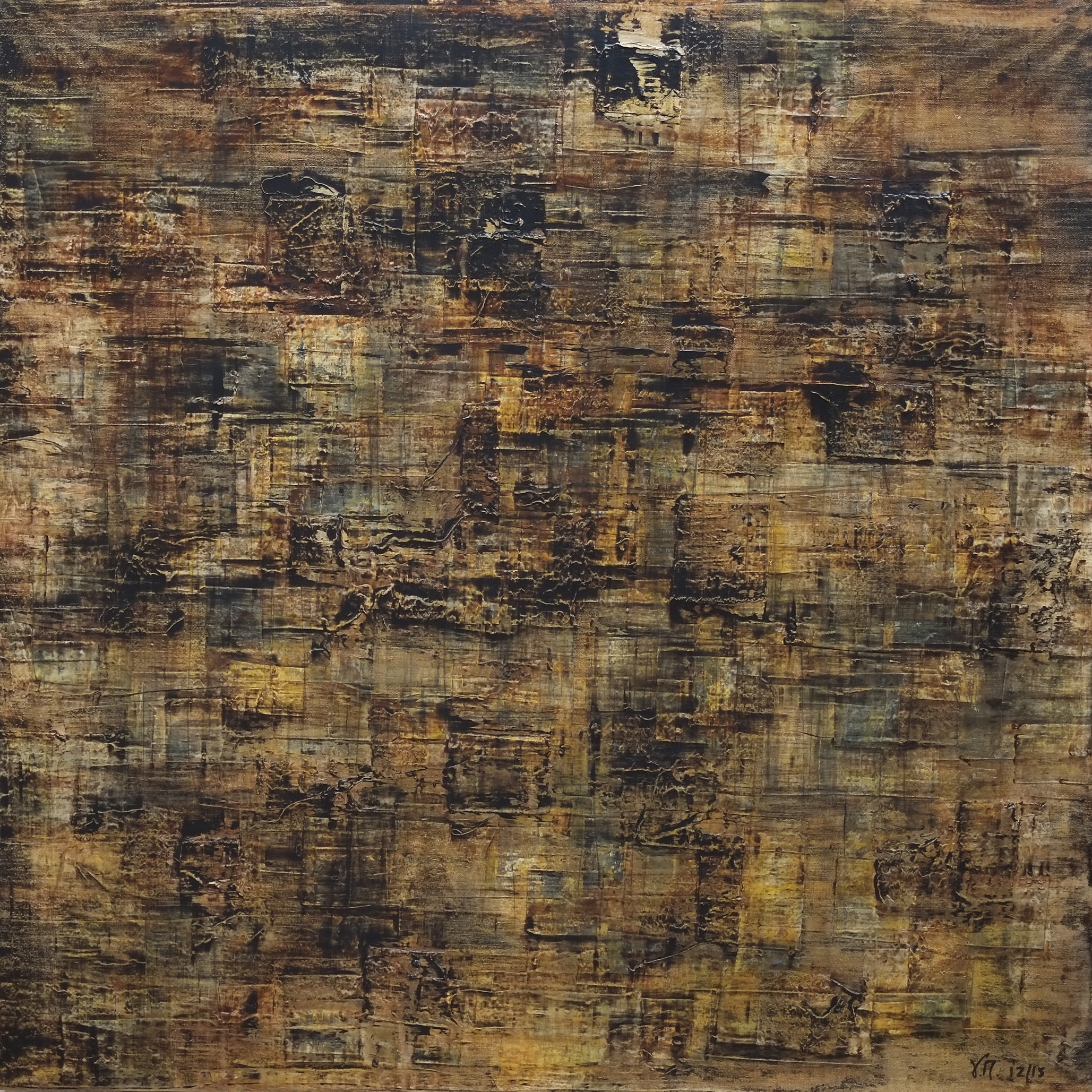  &nbsp;Untitled; mixed media on canvas; 90x90; 2015 