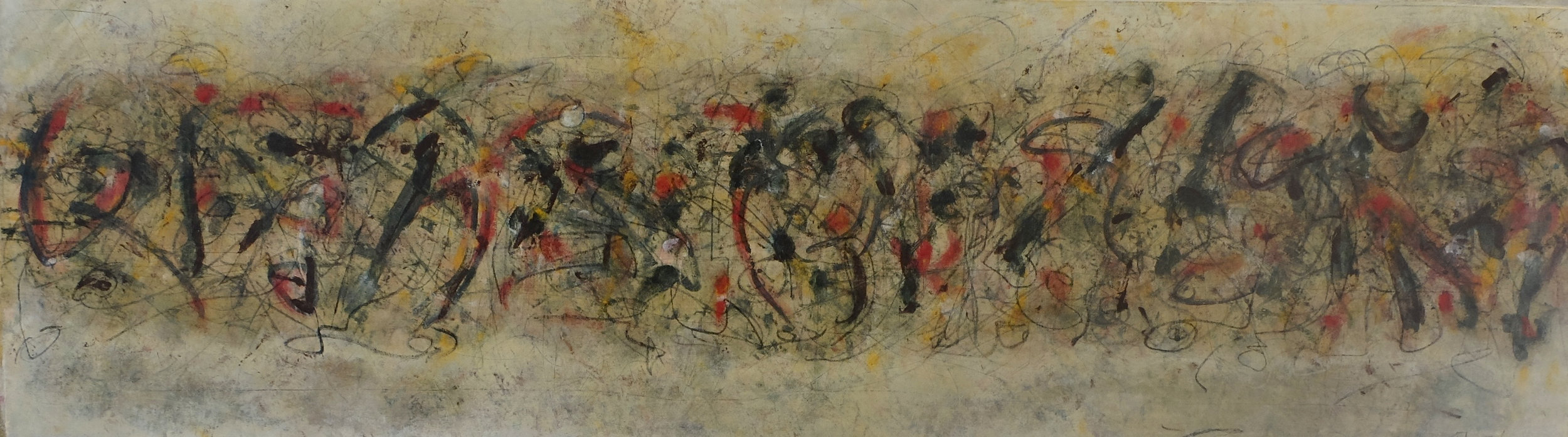  sans titre; 35x130; mixed media on canvas; 2013 