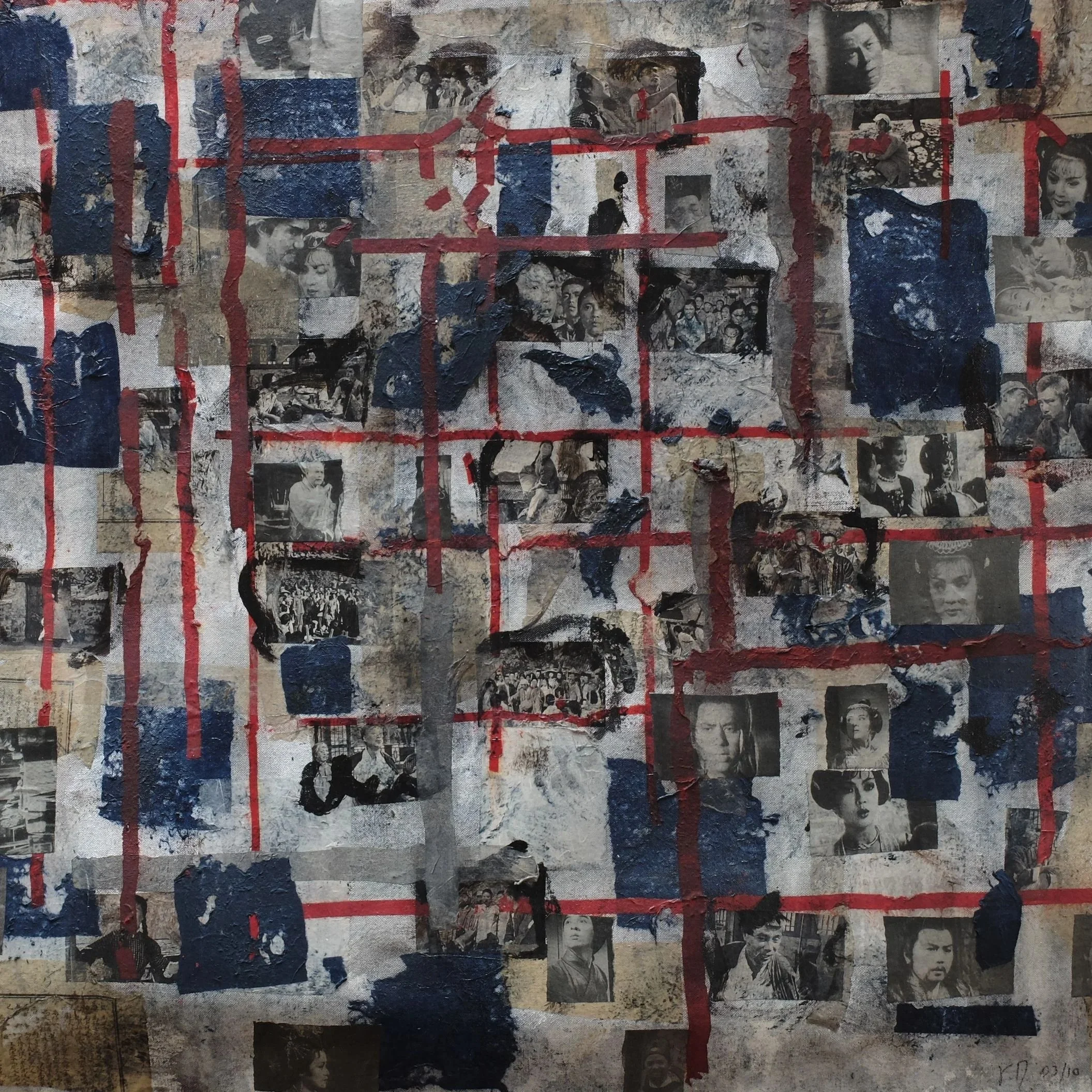  Years ago II; mixed media on canvas; 90×90; 2009 