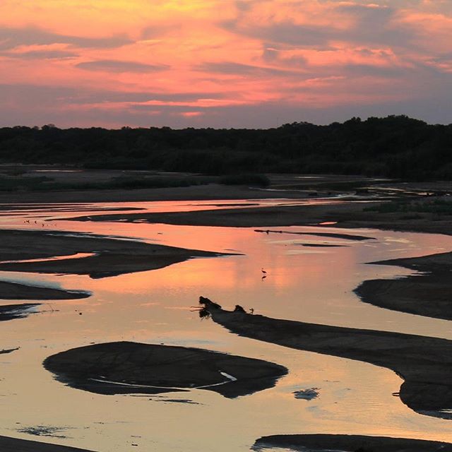 Just After Sunset - II, Cimarron River, Oklahoma (August 13, 2012). A heron is visible in the middle distance! || #cimarron #river #oklahoma #kansas #newmexico #texas #colorado #science #scenery #landscape #instagood #nature #pattern #physics #chemis
