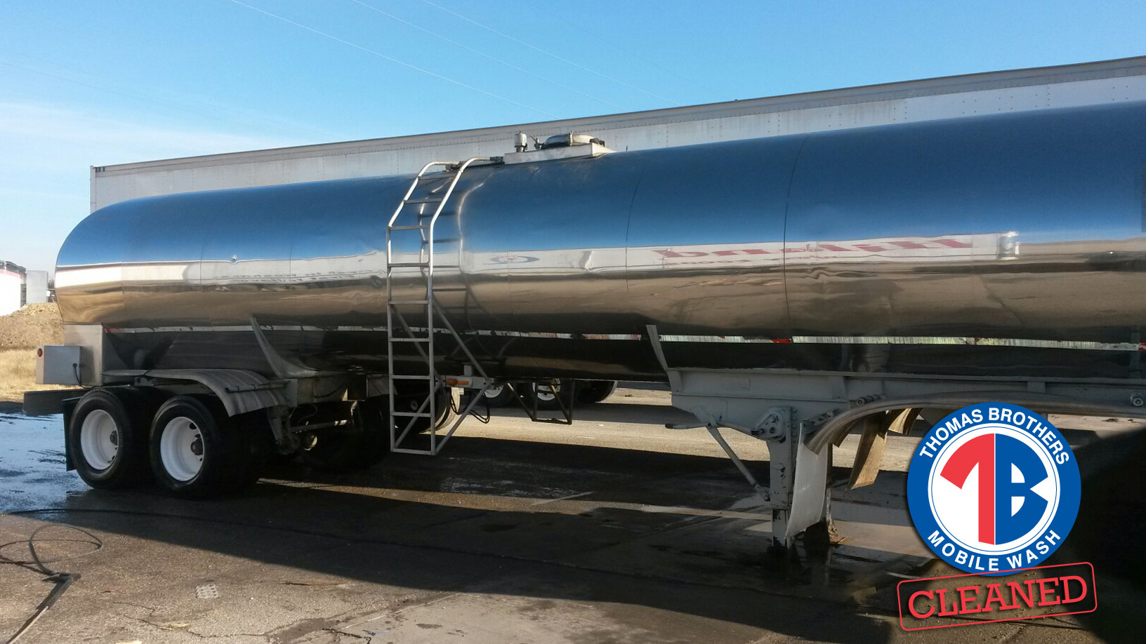 Power washed fleet truck