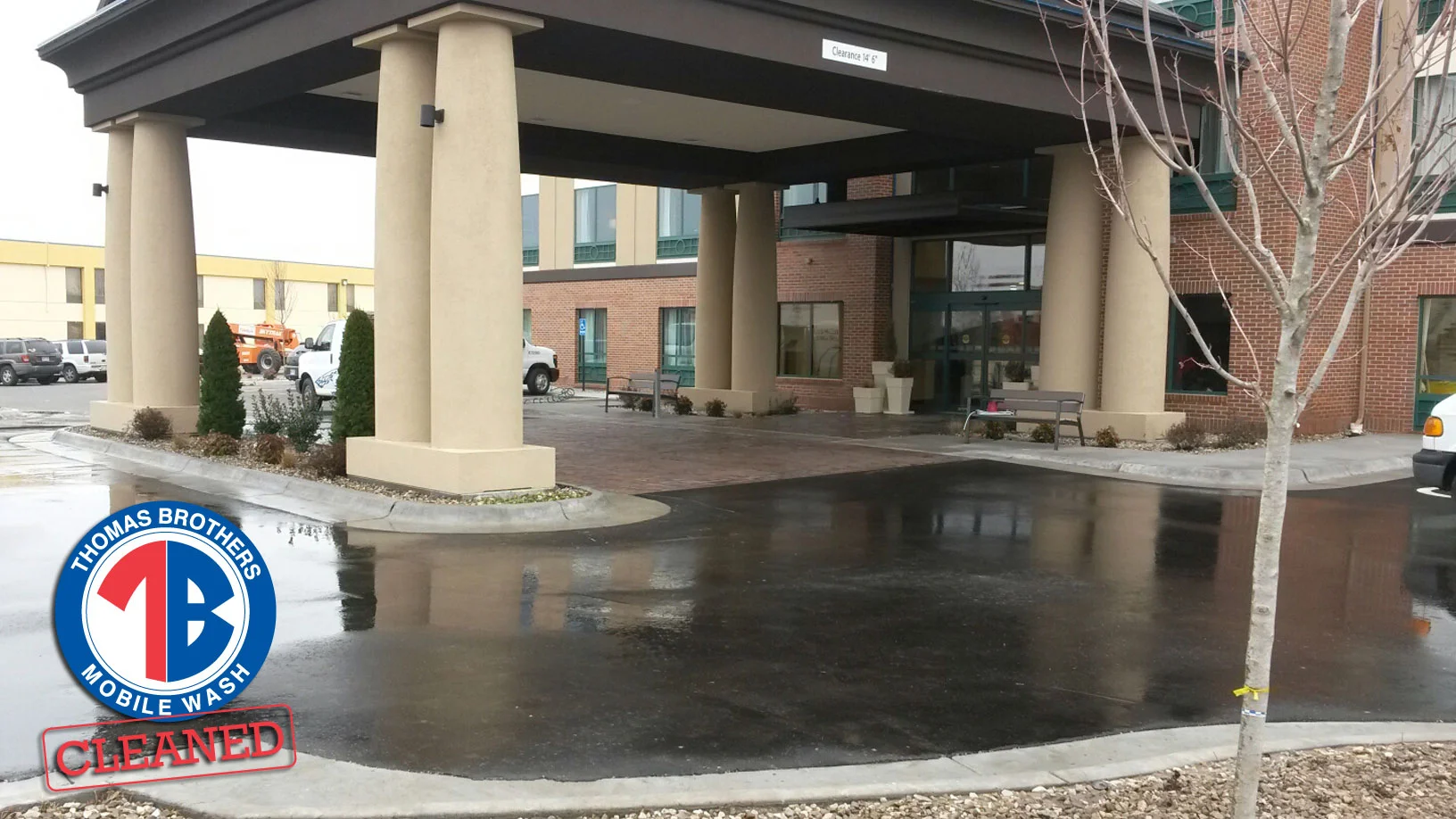 Power washing business parking lot in Kansas - Thomas Brothers Mobile Wash