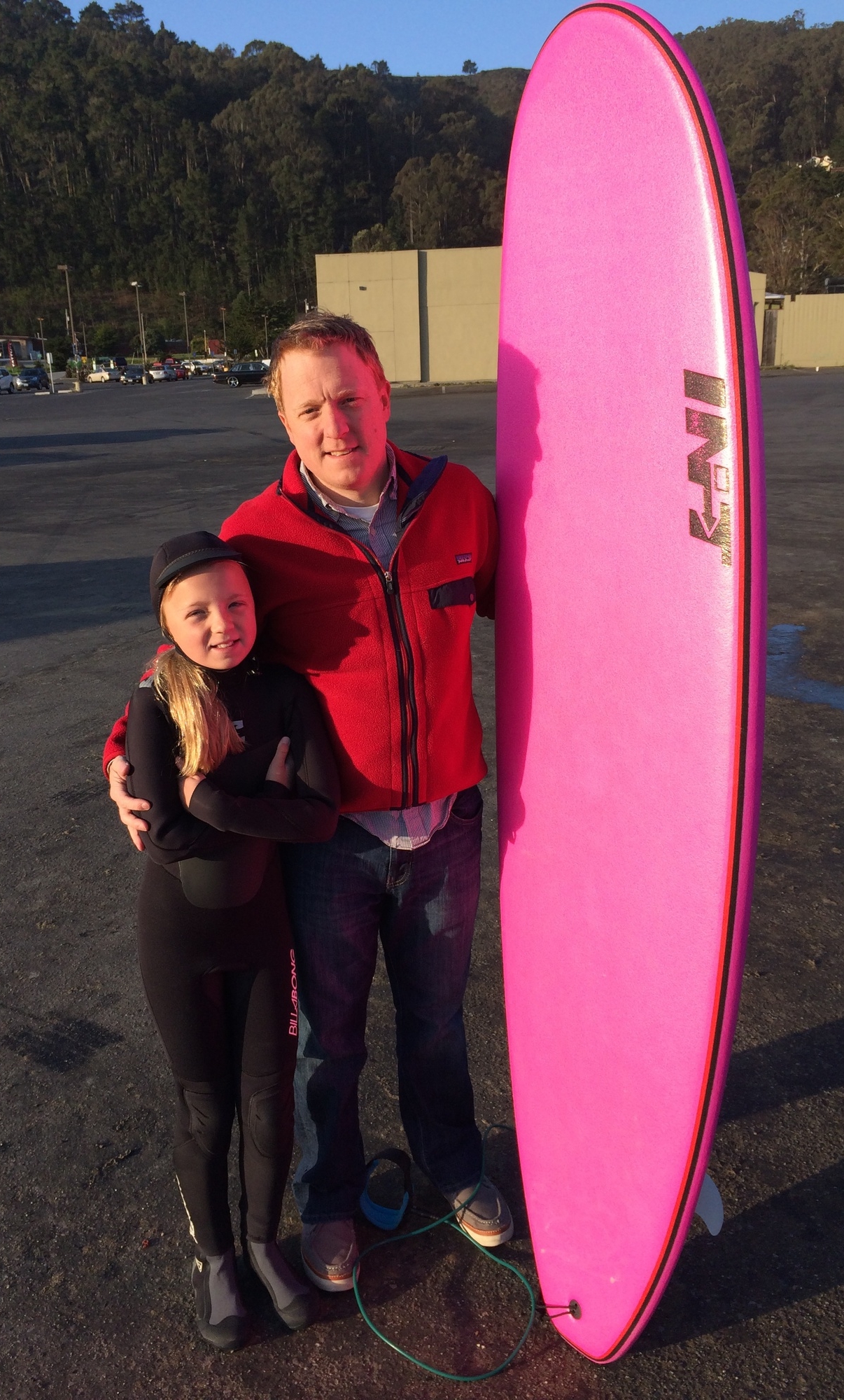 Caity and Dad Jason ready for coaching session in Pacifica.