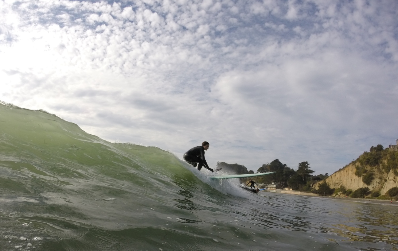 Suzanne on a great wave