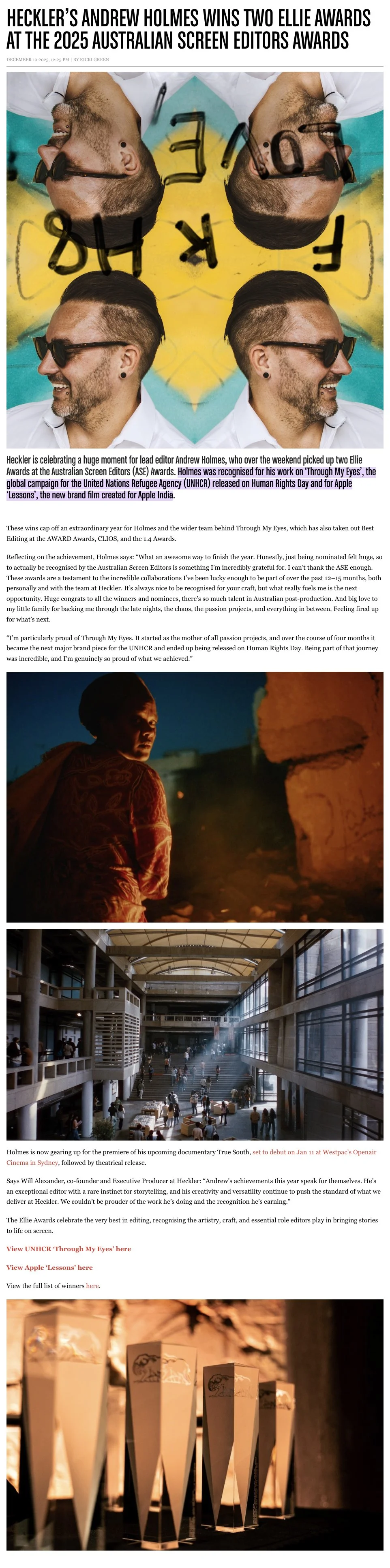 Best Editing - Australian Screen Editors Awards (ASE) 2025