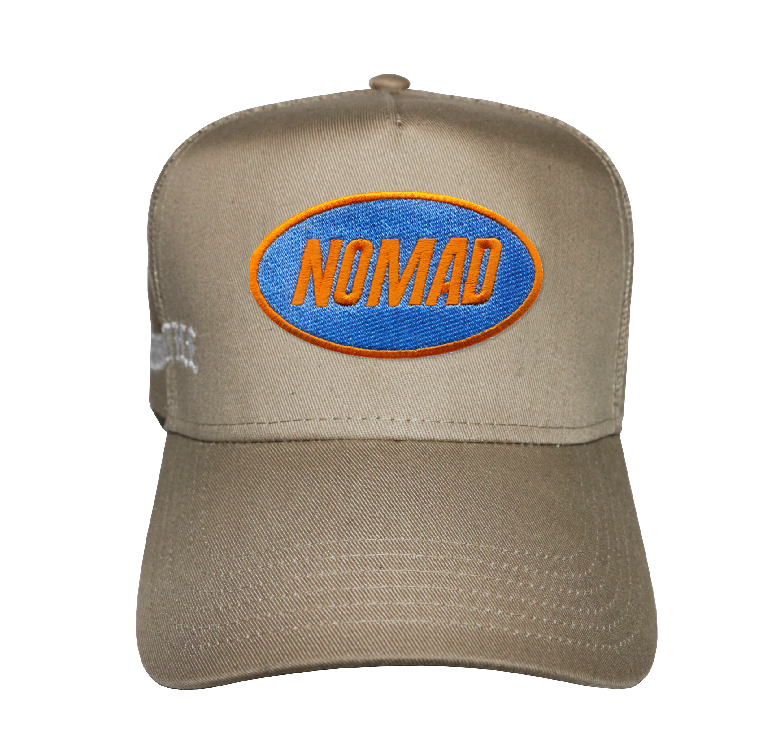 NOMAD TRUCKER HAT - KHAKI - FRONT.PNG