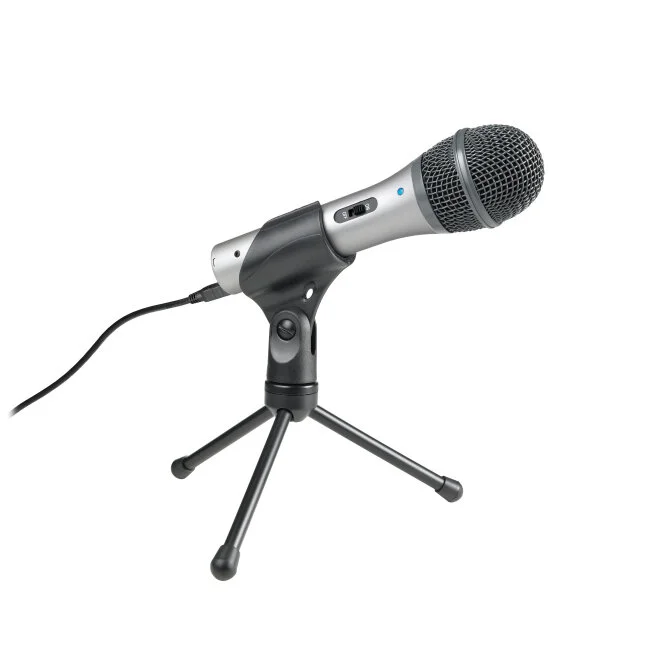Microphone - Audio-technica ATR2100-USB Don’t let the fancy name or the super reasonable price fool you. I’ve done a LOT of podcast recordings, and this microphone is by far the best one I have found. No need to go super fancy high-priced to get good audio quality!