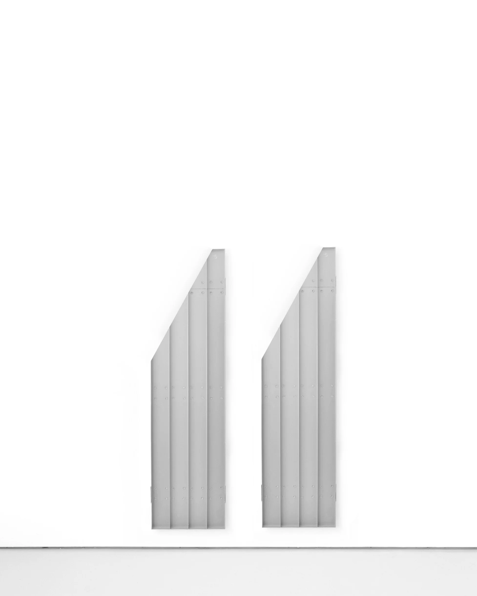 Grey Blockade | Enamel on Fiberglass | 16 CM x 122 X 3 {Each} | 2018
