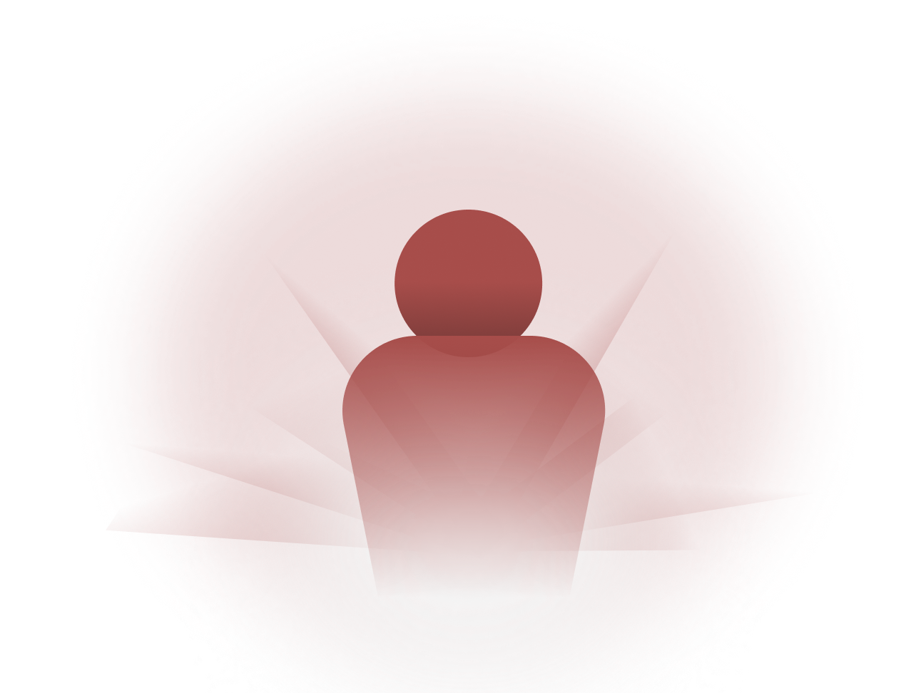 A stylized abstract illustration of a person in a circular