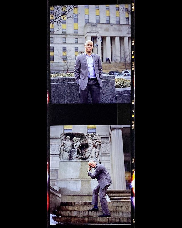 Portrait of Marlin Jenkins on Velvia 100 for a feature story on him and his company Neture. They bring hi speed internet to underserved communities in the Bronx. In front of the Bronx County Court House earlier this year. I didn&rsquo;t get the LL re