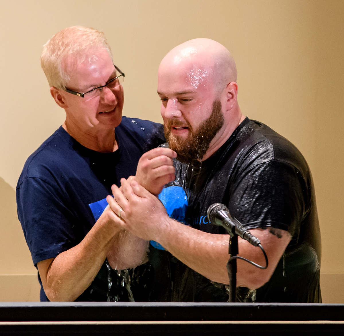 Pastor Jeff baptizes Brandon Fowler on Easter Sunday.