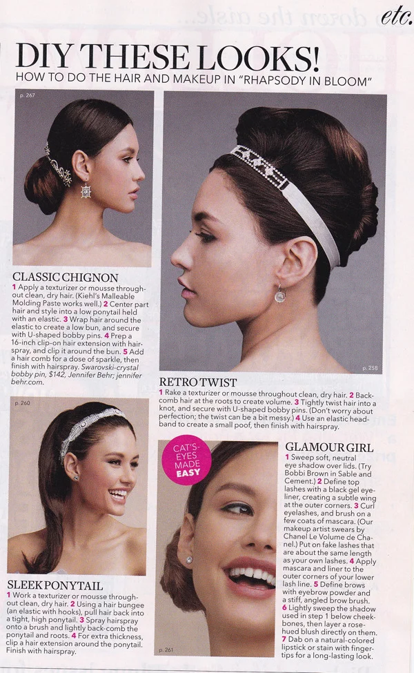 Brides magazine beautiful wedding updo with headband