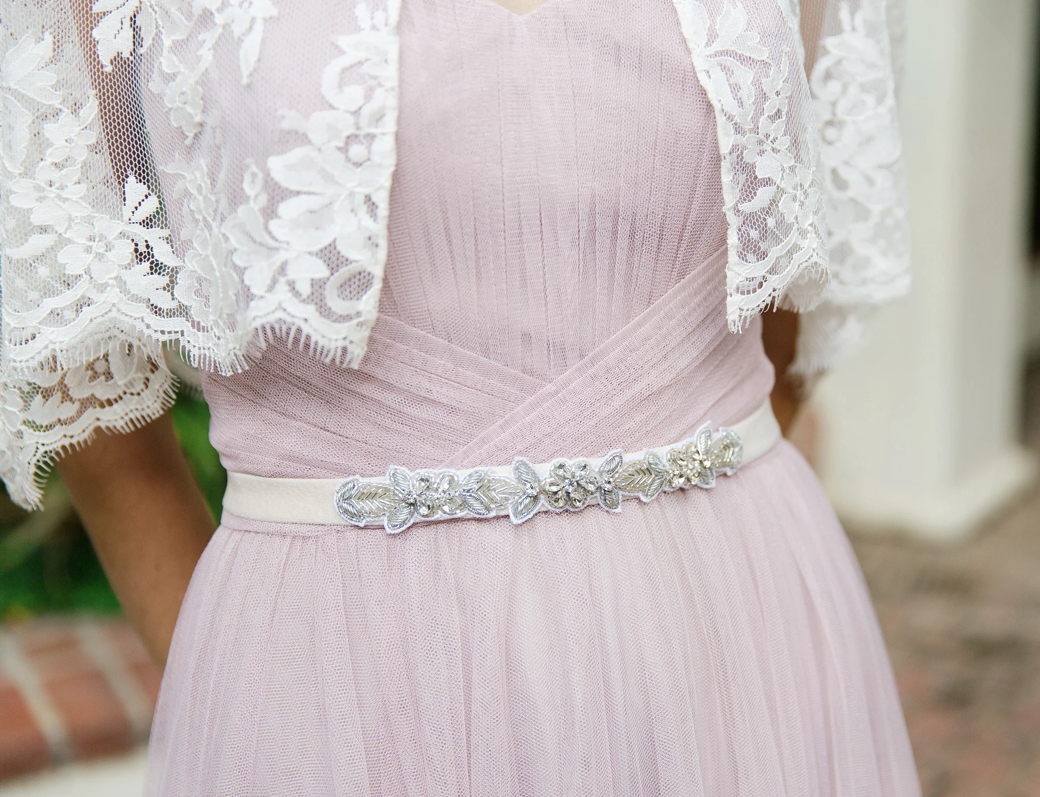 216 Embroidered flower sash