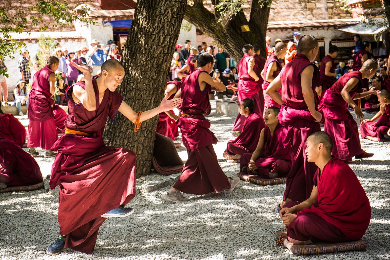 Monks in Lhasa debating.
