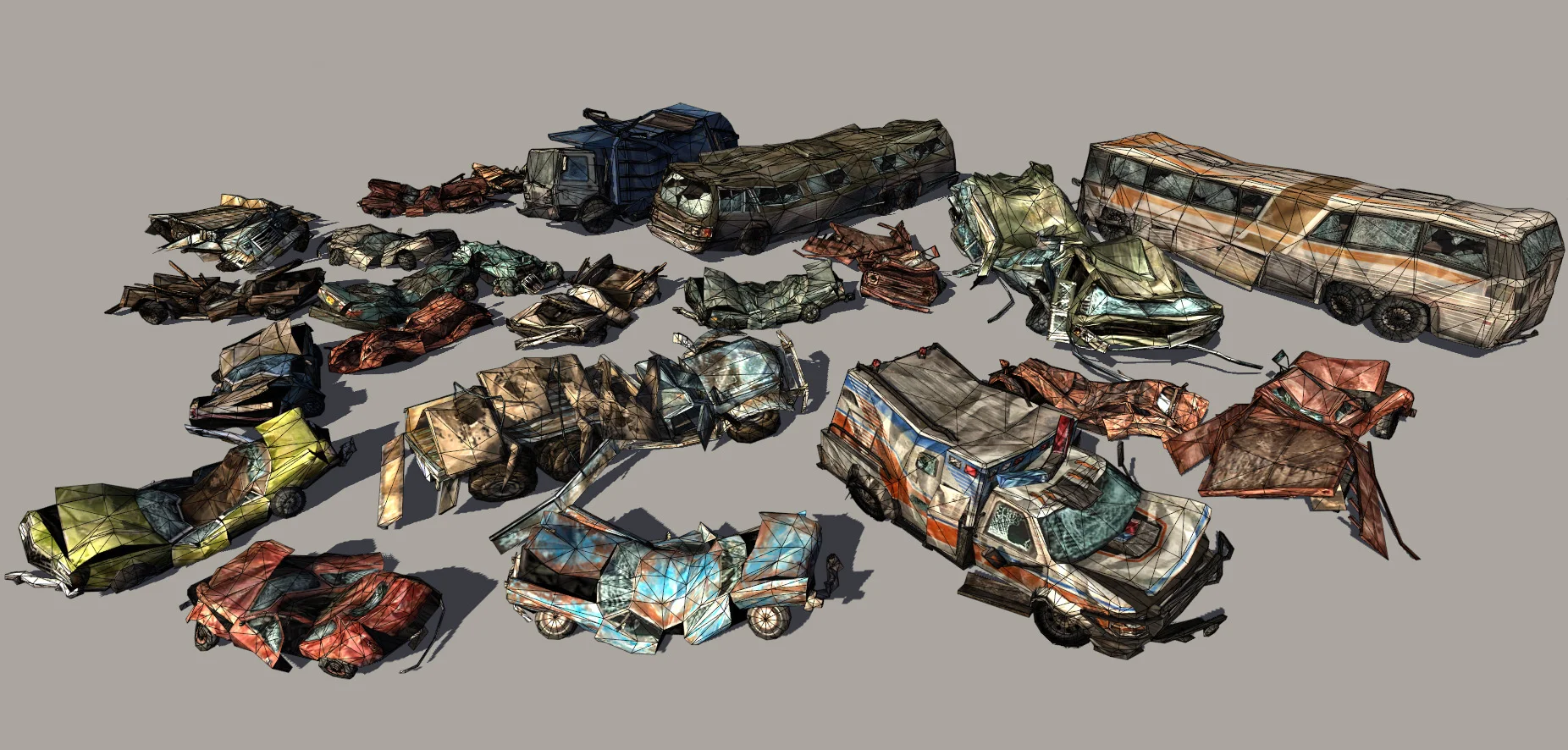 Vehicle damage model wireframe