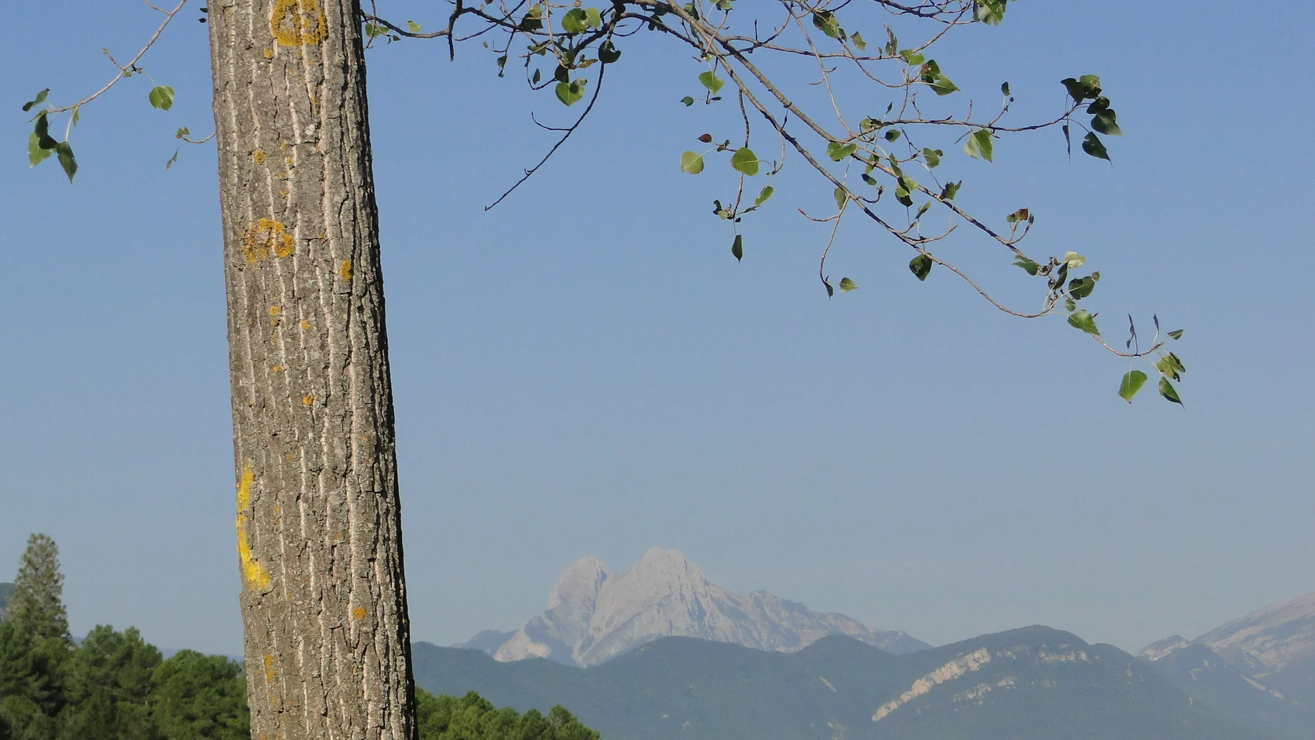El Pedraforca vist des de La Pobla de Lillet, poble on hi ha l'obrador de L'aranyonet.