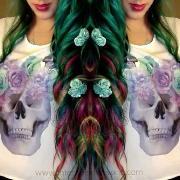 turquoise to rainbow cliuent ariella ann full head set intense extensions custom ombre.jpg