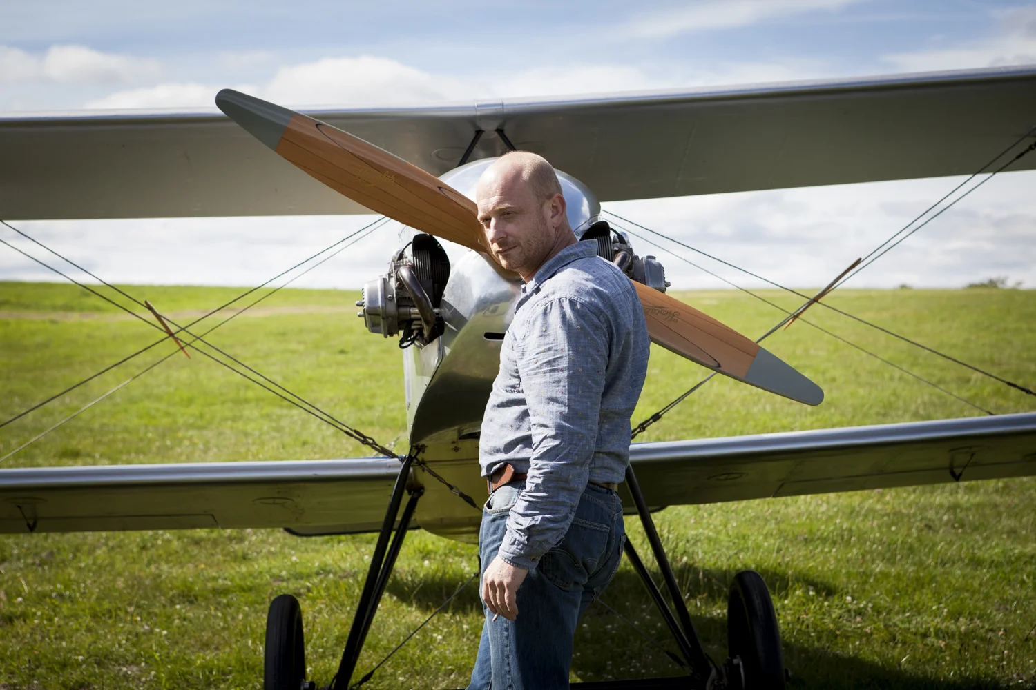 Rupert with his aeroplane