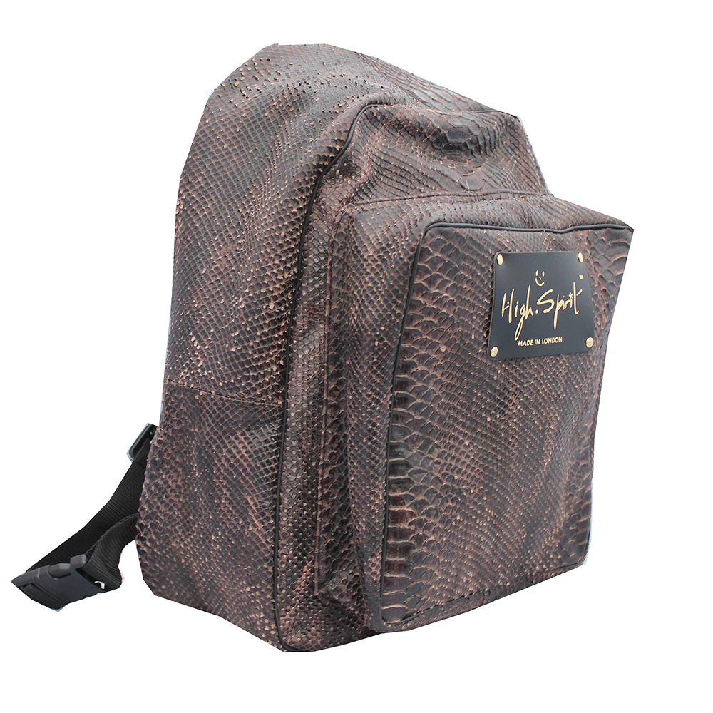 High Spirit Bags Brown Snake Backpack F.png