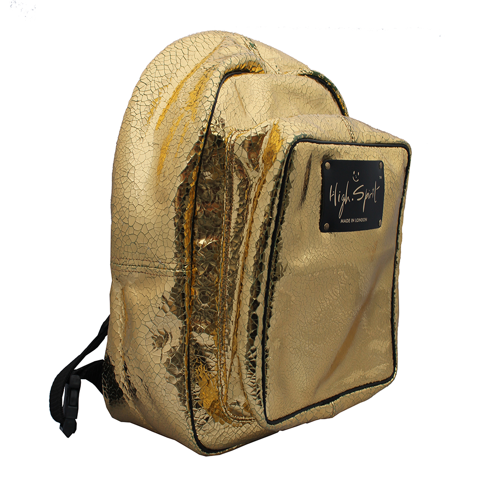 High Spirit Bags Cracked Gold Backpack F.png