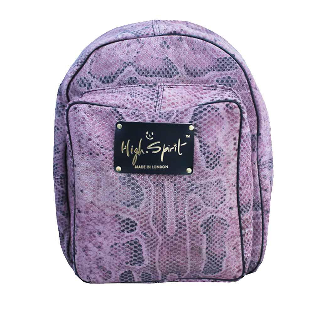 High Spirit Bags puple snake leather Backpack F.png