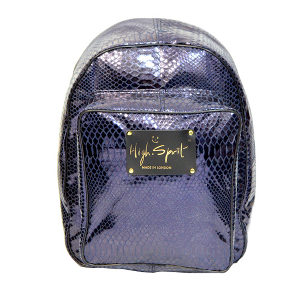 High Spirit Bags Glactic Navy Snake Backpack F.png