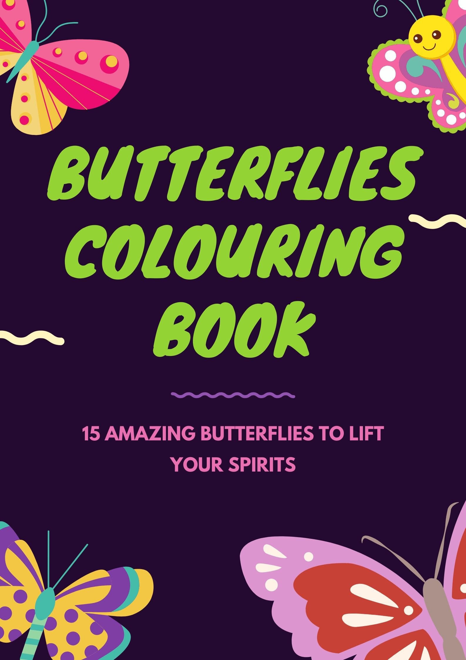 Butterflies Colouring Book for Both Adults and Kids - Downloadable Book