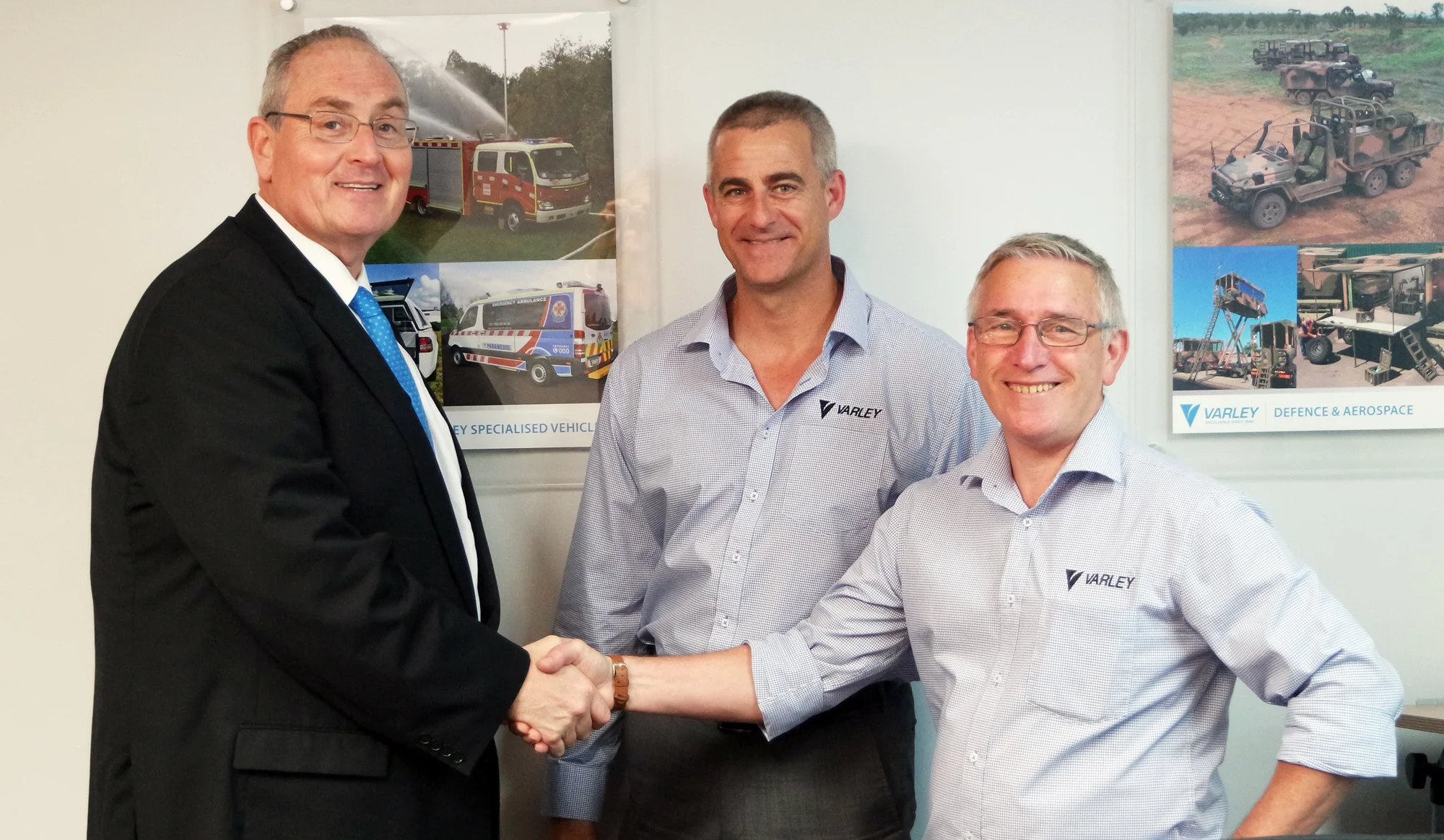 The Hon. Walt Secord MLC with Varley representatives Pierre Sidorow and Blaine Scarr.