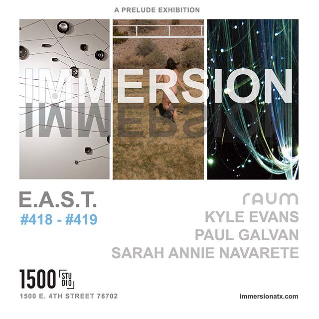 Hey Austin Friends! Come see our Immersion Prelude Show - open for EAST! Featuring work by several local artists including Optic Obscura by @raumindustries. #418. 1500 E 4th St.