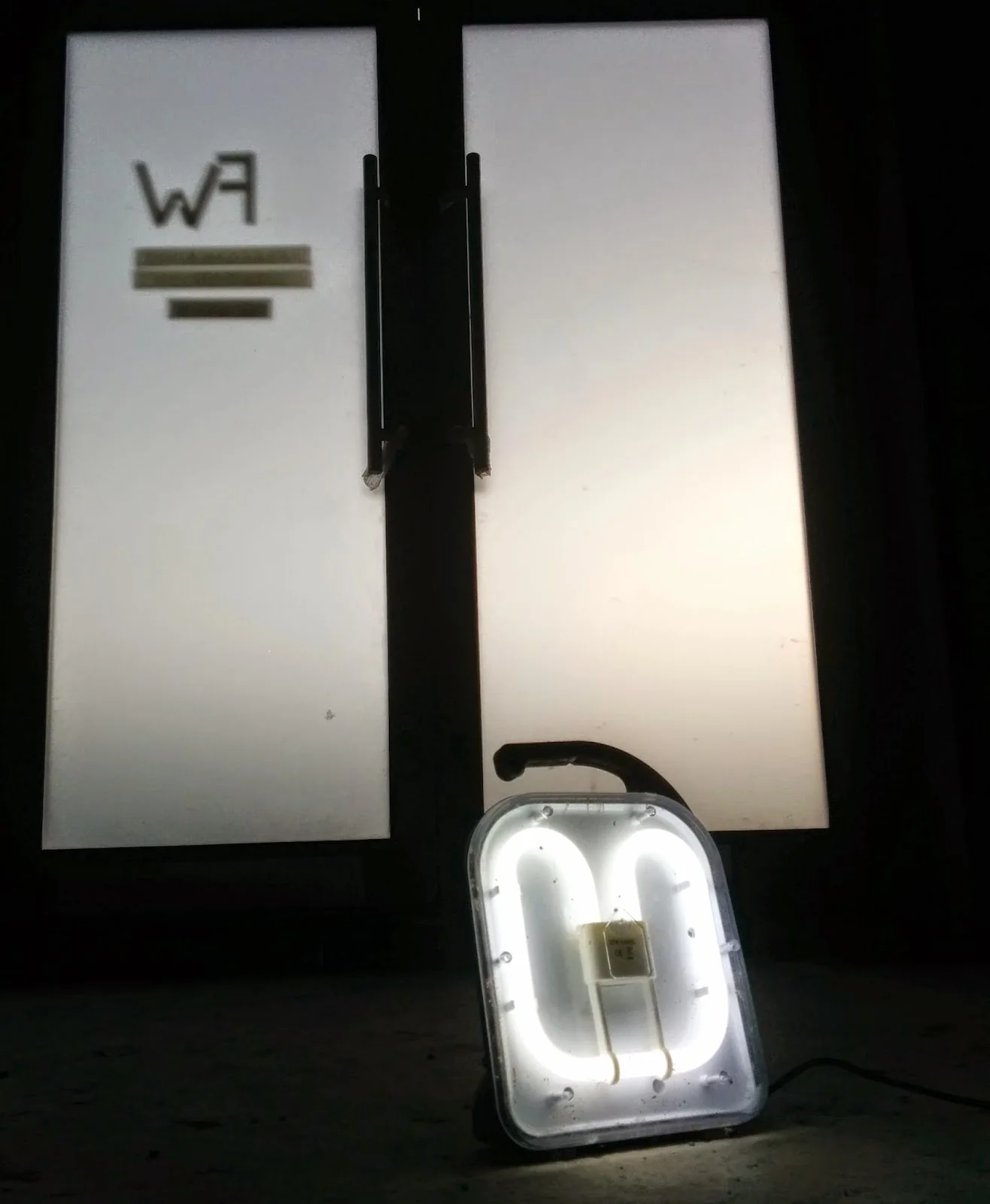 Arty shot showing a work light in front of the entrance doors. That's all we've got for you for the moment....... oh ...... apart from this ......