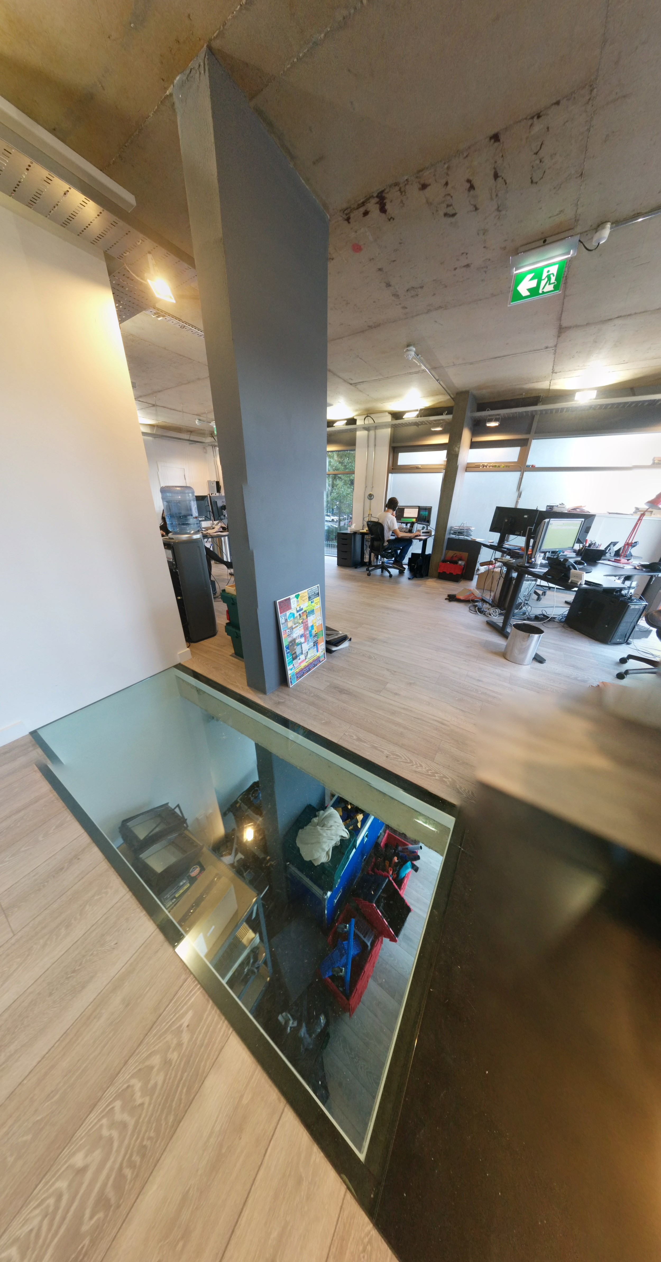 The 300kg glass floor through which you'll be able to see a video installation spanning two floors (once we've built it). 