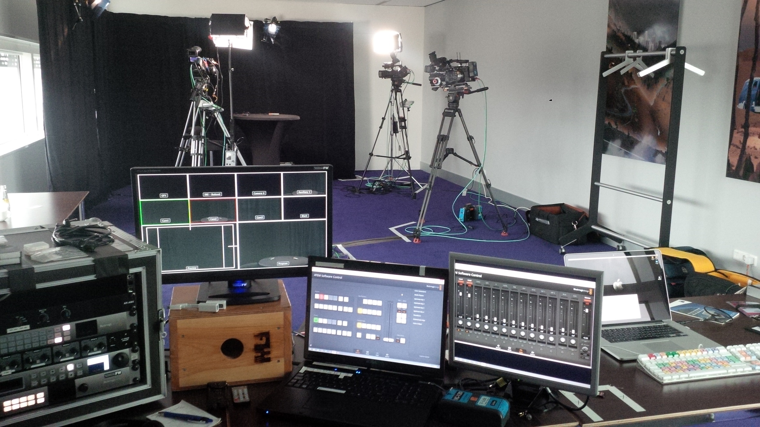The FLETCHERWILSON PPU - Portable Production Unit. This is our state of the art 4K location production unit. Rob's been operating a 3 camera shoot single handedly for the last 5 days.